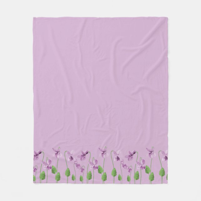 Manta Polar Lilac Floral Fleece Blanket (Anverso)