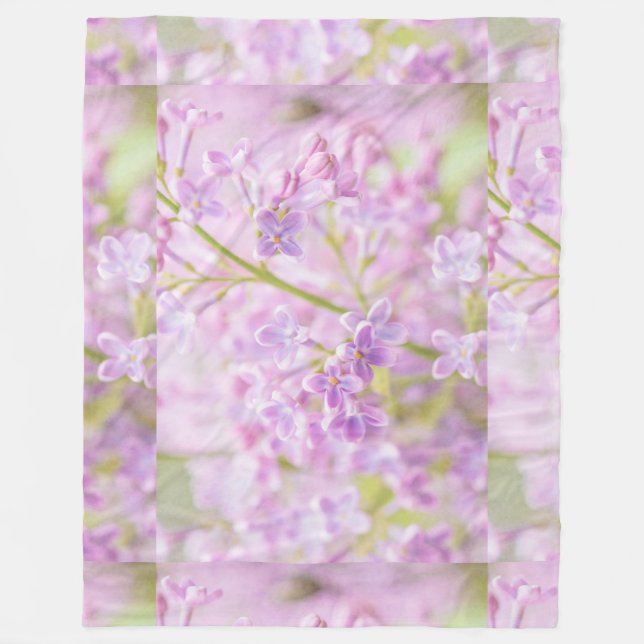 Manta Polar Lilac Flowers Mist (Anverso)