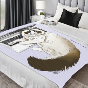 Manta Polar Lilac Laptop Cat Funny Cute