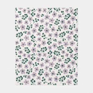 Manta Polar Lilac Morado Estético Cute Mini Flores Groovy Pa