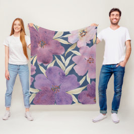 Manta Polar Lilacs on watercolor blue background