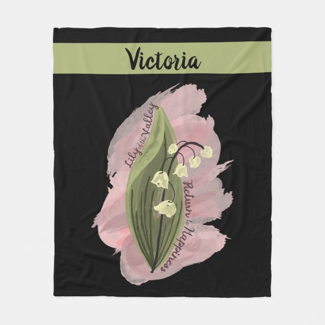 Manta Polar Lily de la Felicidad del Valle Negro Personalizado (Anverso)