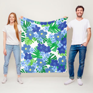 Manta Polar Limahuli Garden Vintage Hawai Floral Blue