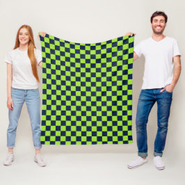 Manta Polar Lime and navy checkerboard pattern