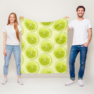 Manta Polar Lime Slices en amarillo claro