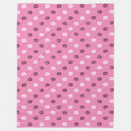 Manta Polar Límites de besos blancos del Purpurina Rojo Rosa