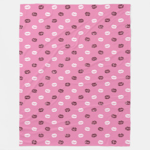 Manta Polar Límites de besos blancos del Purpurina Rojo Rosa