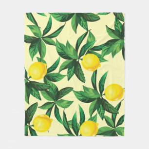 Manta Polar Limón vintage, patrón decorativo sin soldadura
