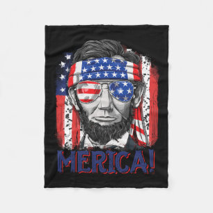Manta Polar Lincoln 4 De Julio Merica Hombres Bandera Estadoun