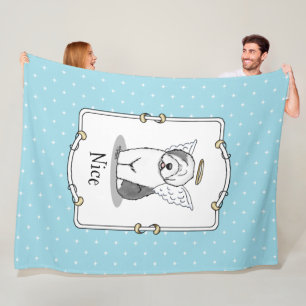 Manta Polar Lindo Angel Viejo Oveja Inglés (Gris 1) - Cute