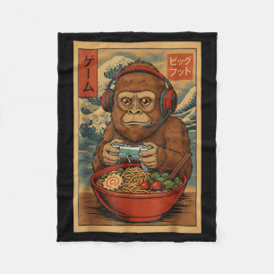 Manta Polar Lindo Kawaii Jugador Bigfoot Ramen Retro Japonés U