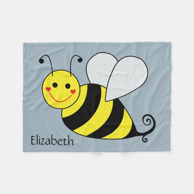 Manta Polar Lindo manosee la abeja personalizada (Frente (Horizontal))