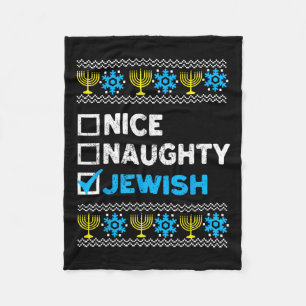 Manta Polar Lindo Naughty Judío Ugly Hanukkah Sweater Chanukah