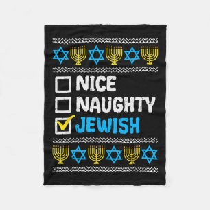 Manta Polar Lindo Naughty Judío Ugly Hanukkah Sweater Chanukah