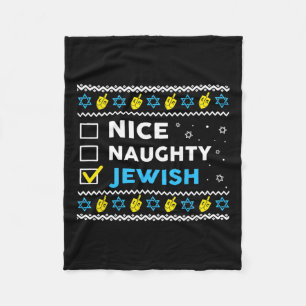 Manta Polar Lindo Naughty Judío Ugly Hanukkah Sweater Chanukah