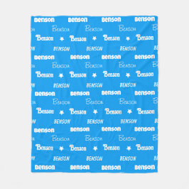 Manta Polar Lindo nombre repetido personalizado azul