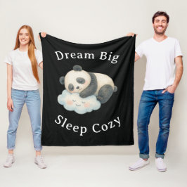 Manta Polar Lindo Panda Dormido en Nube Acuarela