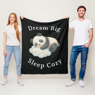 Manta Polar Lindo Panda Dormido en Nube Acuarela