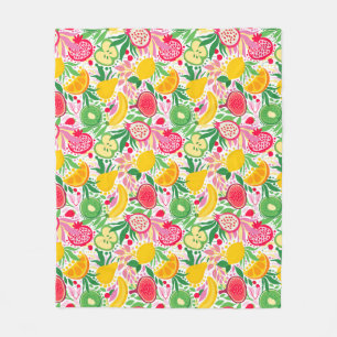 Manta Polar Lindo patrón de diversión de frutas tropicales de 