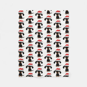 Manta Polar Lindo perro Dachshund Santa Claus patrón de Navida