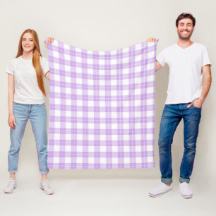 Manta Polar Lindo Plaid Simple Clásico de Color Púrpura Claro 