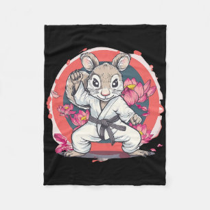 Manta Polar Lindo squirrel de karate flor de loto kickboxing d