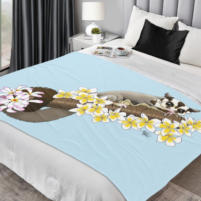 Manta Polar Lindo Sugar Glider Flores Tropicales de Plumeria A (Subido por el creador)