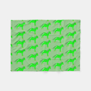 Manta Polar Lindo Unicornio Verde y Dorado Irlandés