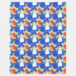 Manta Polar Lindo y colorido patrón de color de los ángeles gu