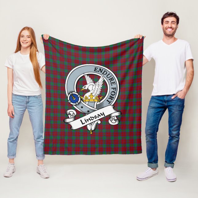 Manta Polar Lindsay Clan Badge Tartan Plaid (In situ)