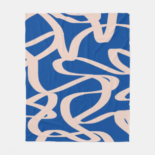 Manta Polar Línea Azul abstracta