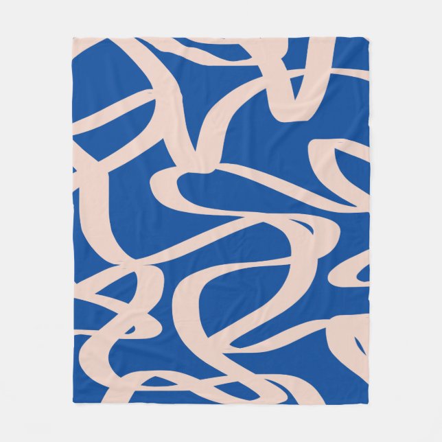Manta Polar Línea Azul abstracta (Anverso)