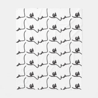 Manta Polar Línea continua, perfiles faciales, ilustraciones a