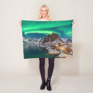 Manta Polar Línea costera   Islas Lofoten, Hamnoy, Noruega