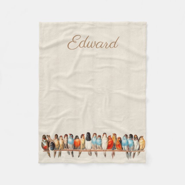 Manta Polar Línea de aves y palomas (Anverso)