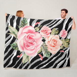 Manta Polar Línea de moda del Rosa del tigre de lujo