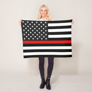 Manta Polar Línea roja fina bandera americana