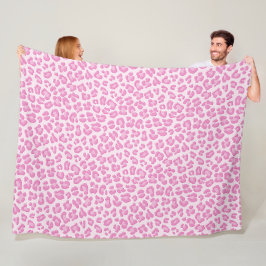 Manta Polar Línea rosada de Preppy Leopard