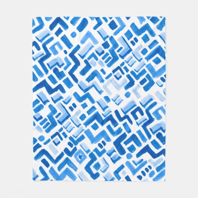 Manta Polar Líneas de acuarela abstractas y patrón de rayas (Anverso)