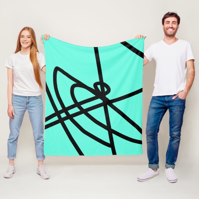 Manta Polar Líneas de minimalismo abstractas en blanco turques (In situ)