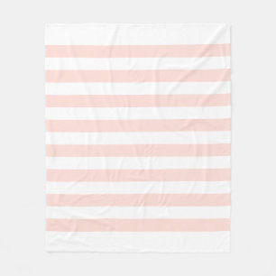 Manta Polar Líneas suaves de blanco y rosa pastel