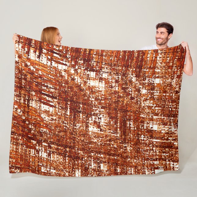 Manta Polar Linhas cruzadas e entalhe de quadrados enferrujado (In situ)