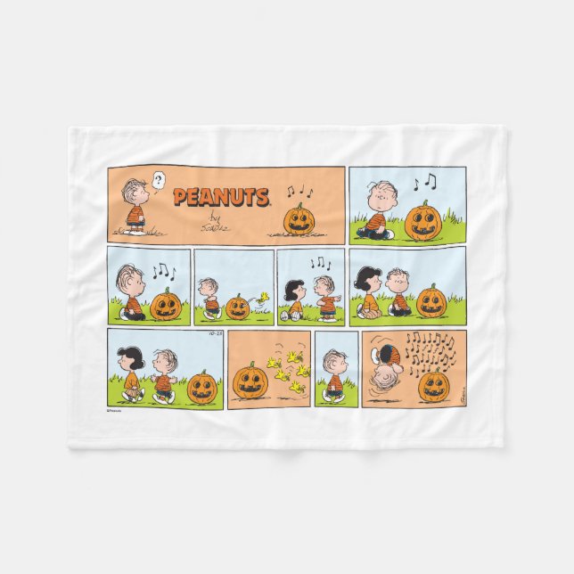 Manta Polar Linus & Lucy | Cantando Jack-O-Lantern (Frente (Horizontal))
