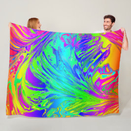 Manta Polar Líquido Arcoiris Esplandor Abstracto