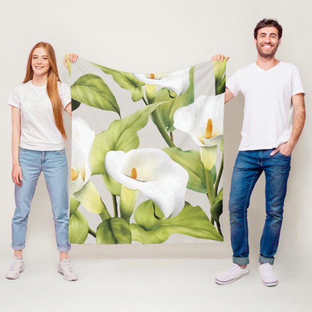 Manta Polar Lirio blanco acuarela 3 (In situ)