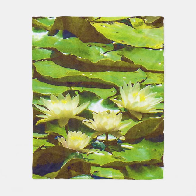 Manta Polar Lirios de agua amarilla (Anverso)