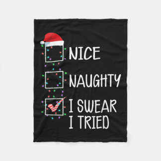 Manta Polar Lista de Navidad Divertida Bueno Malo Juro Que Lo