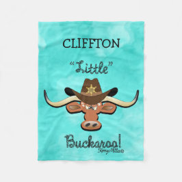Manta Polar Little Buckaroo, Longhorn Steer Fleece Blanket