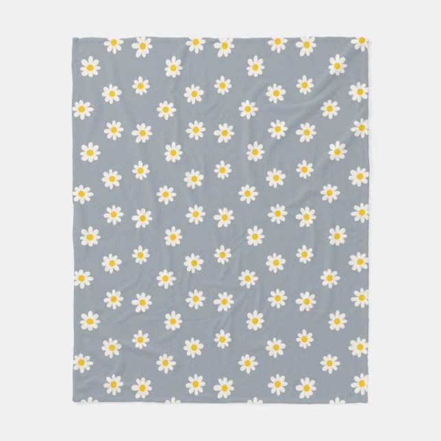 Manta Polar Little Daisies - dusty steel gray (Anverso)