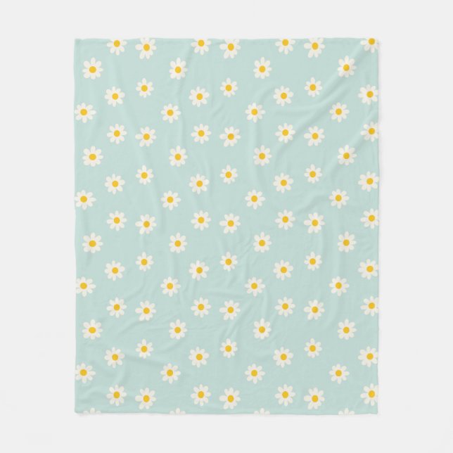 Manta Polar Little Daisies - soft teal (Anverso)